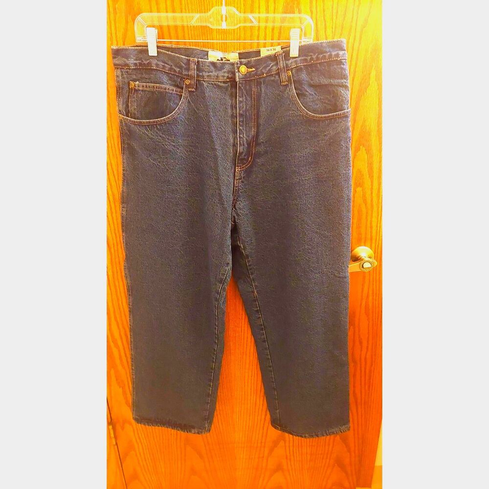 NWT Old Mill Mens 38x30 Fleece Lined Blue Denim Relaxed Fit Insulated Work Jeans